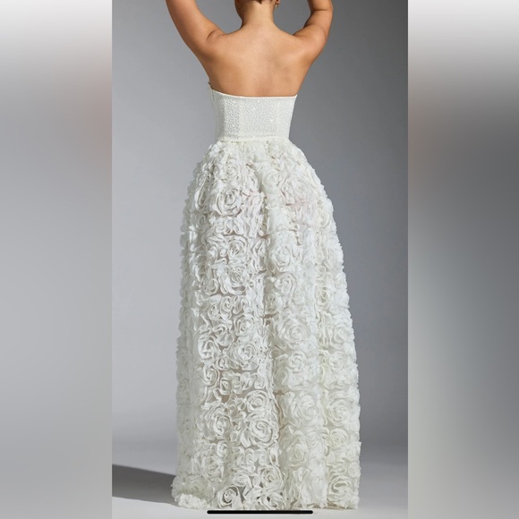 White Embellished Corset Gown - Picture 3 of 4